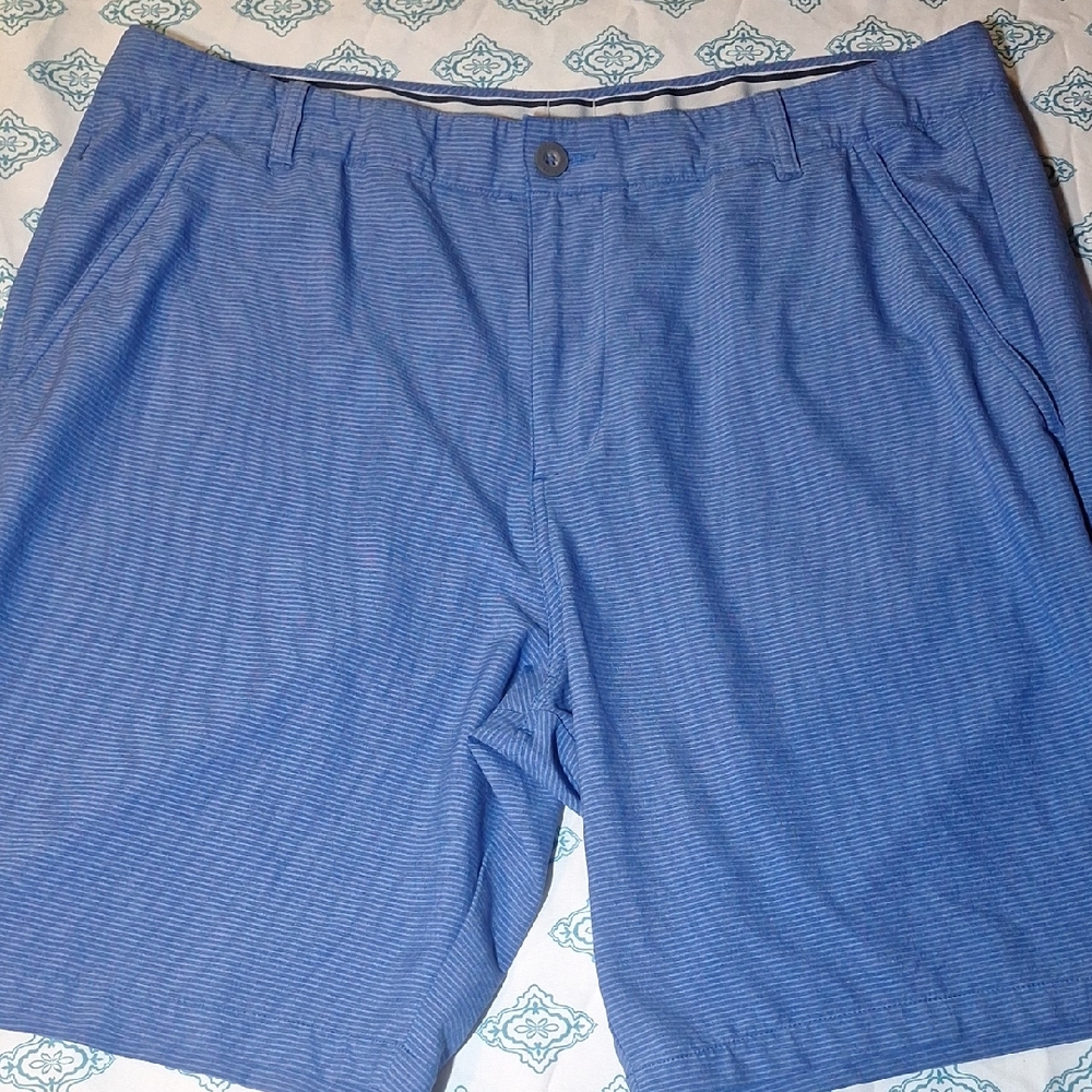 Puma Men's Blue Patterned Flat Front Shorts